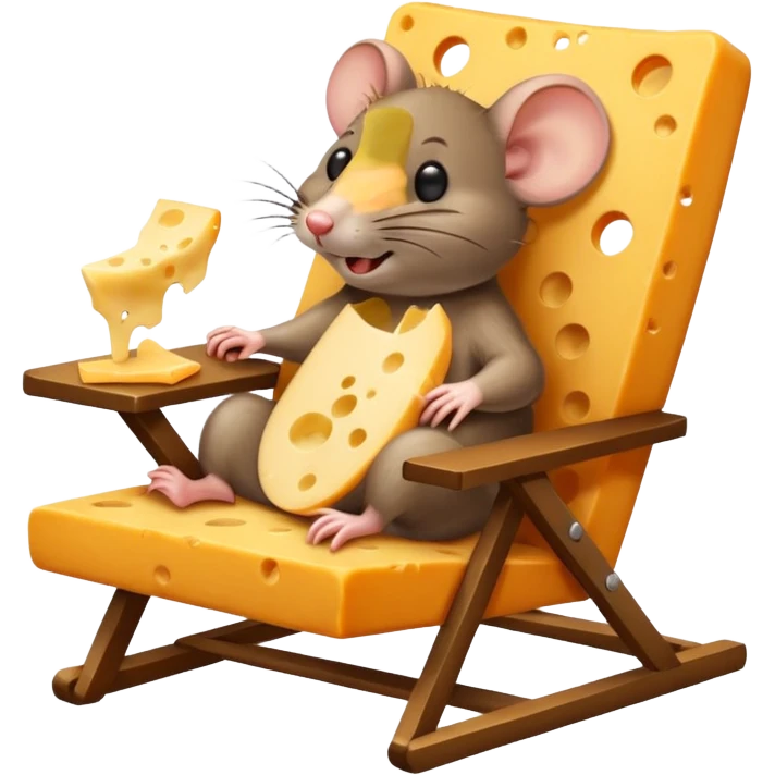 Rat in a lounge chair with a cheese emoji