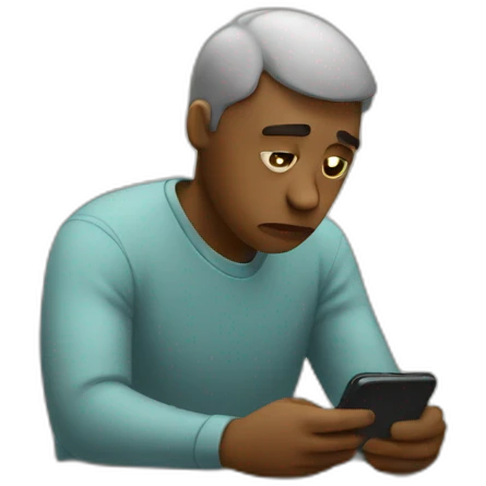 sad person looking at their phone emoji