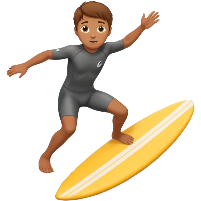 brown haired boy surfing on the waves  emoji