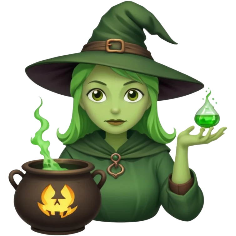 green witch cooking potion emoji