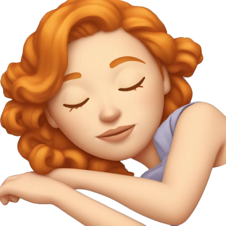 Ginger pretty woman sleeping emoji