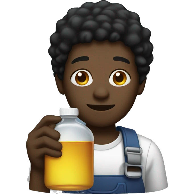 Black guy holding oil  emoji