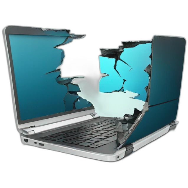 laptop broken in half emoji