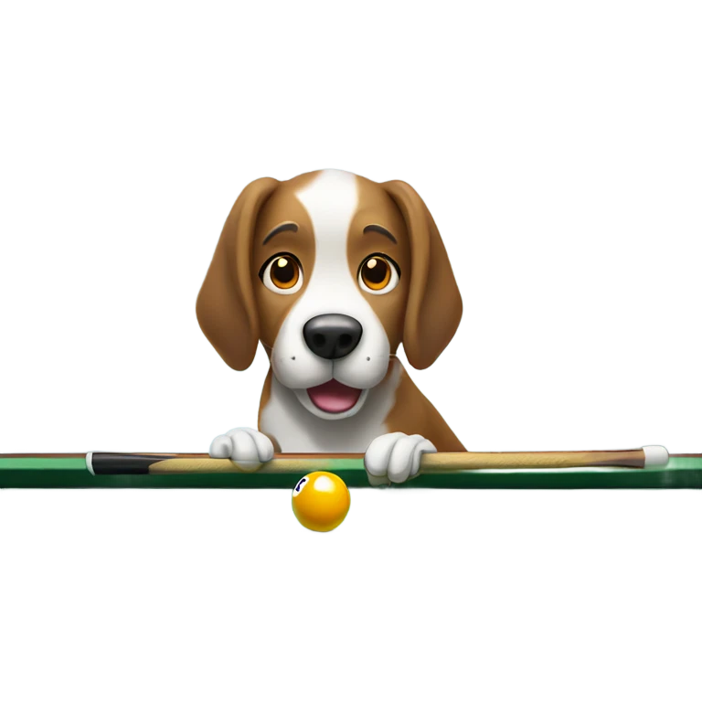 Dog playing pool emoji