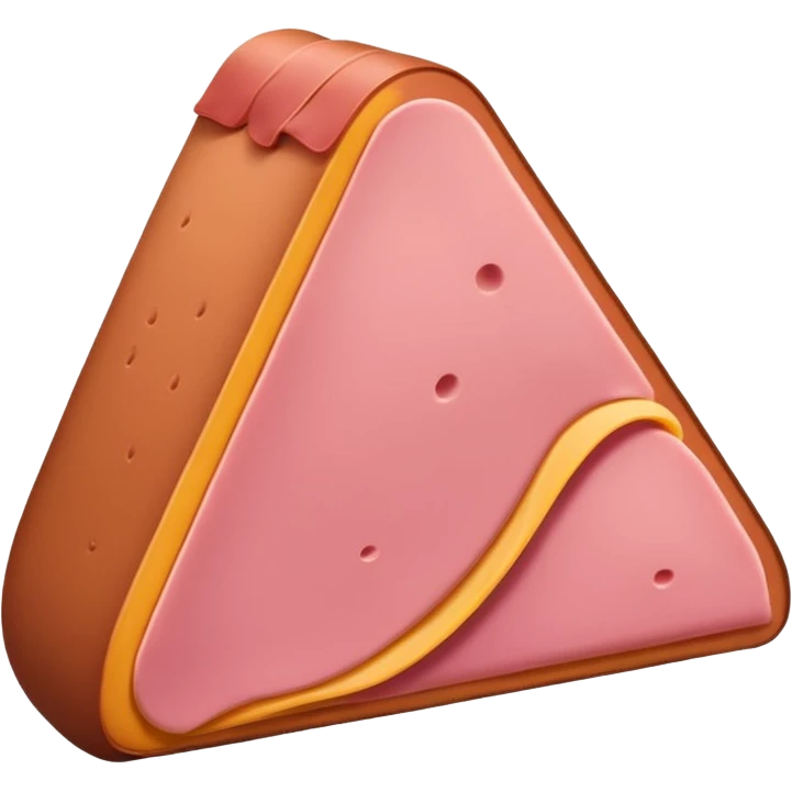 single slice of pink bologna folded, no extras, emoji style emoji