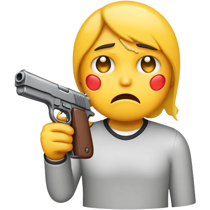 emoji holding gun crying emoji