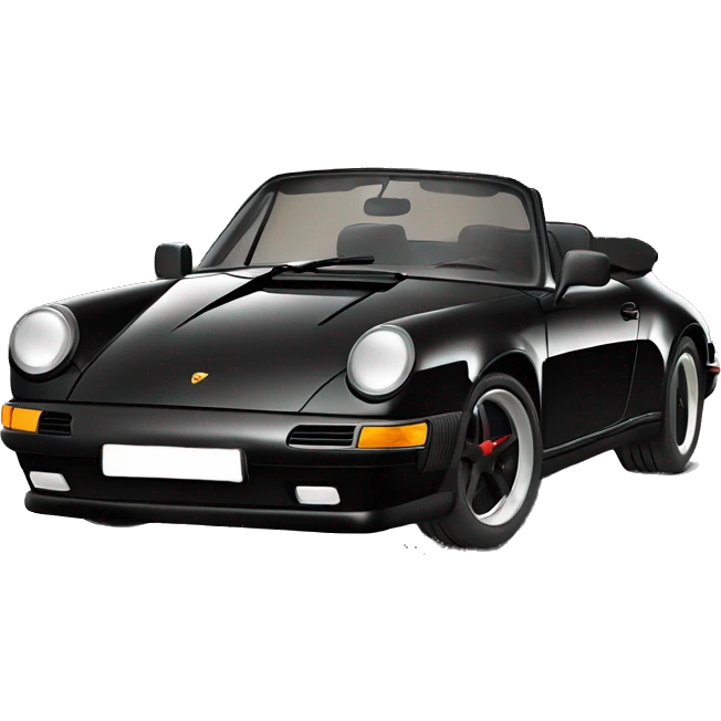 black Porsche 911 convertible bottom front view  emoji