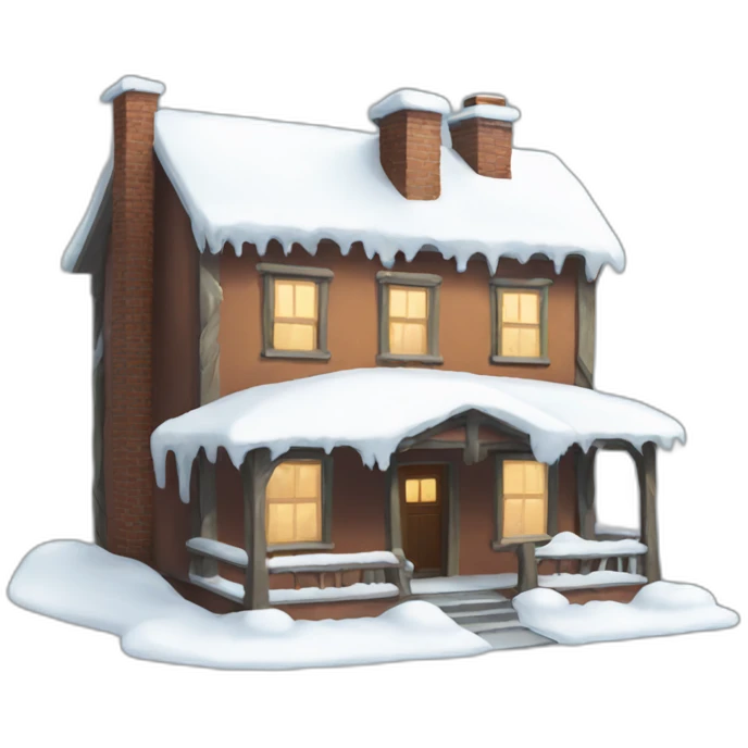 House with snow emoji