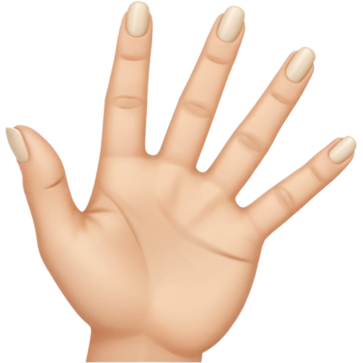 Keyboard background of cartoon woman's hand flicking me off, but has 3 middle fingers and the front of the fingers are facing me and the nail of the finger is located at the top and the knuckle joints. Other 3 fingers and thumb are folded down into fist emoji
