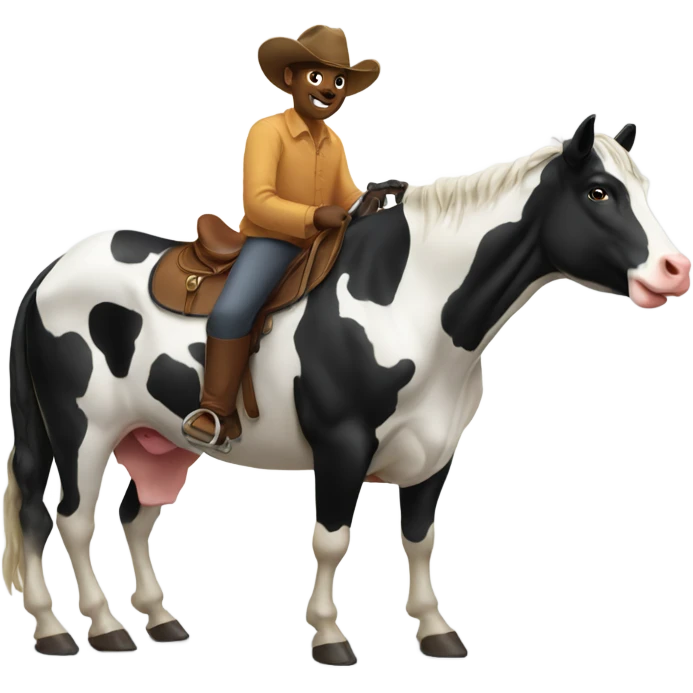 A cow upon a horse emoji