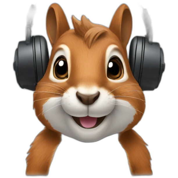 squirrel with headphones emoji