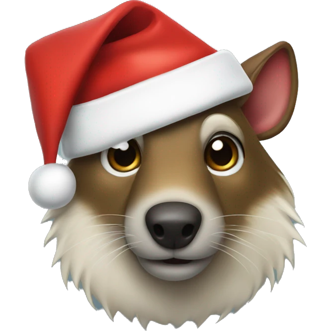 Agouti Wolf with Santa hat  emoji