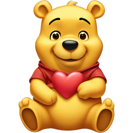 Winnie the Pooh with heart eyes emoji
