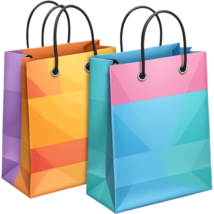 2 aesthetic shopping bag with pattern emoji