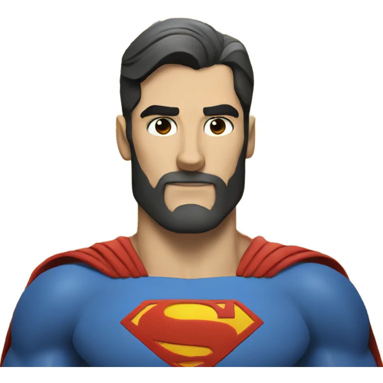 Superman standing strong with beard emoji