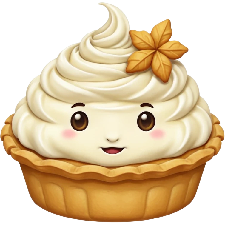 cute pie emoji no face with whipped cream  emoji