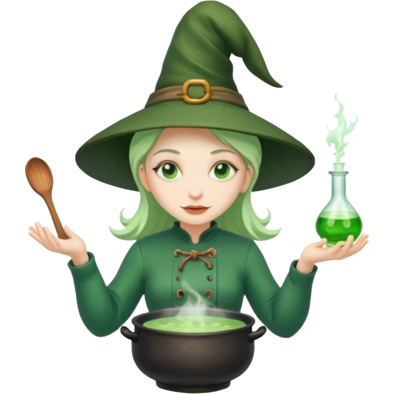 green witch cooking potion emoji