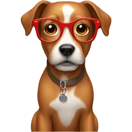 Dog red glasses  emoji
