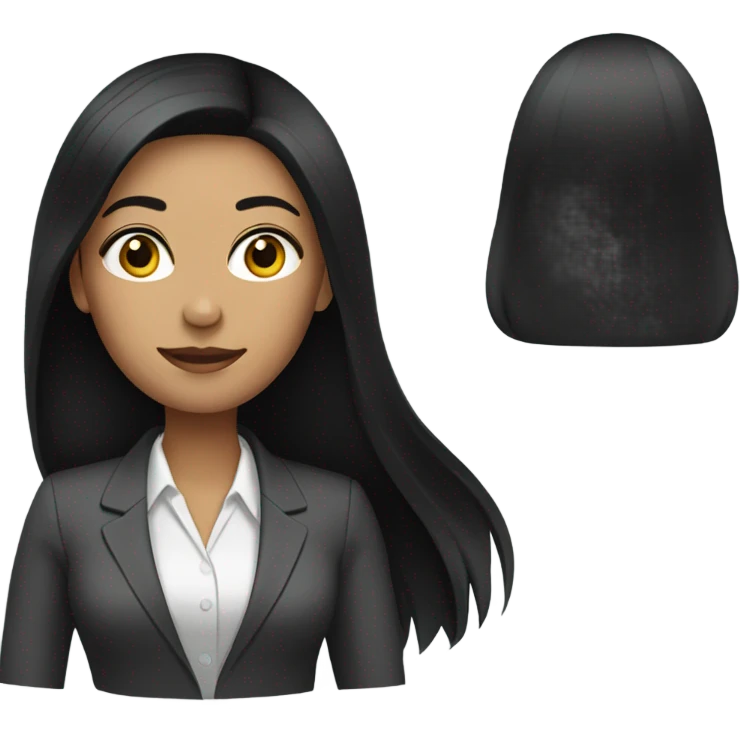 business woman long straight black hair emoji
