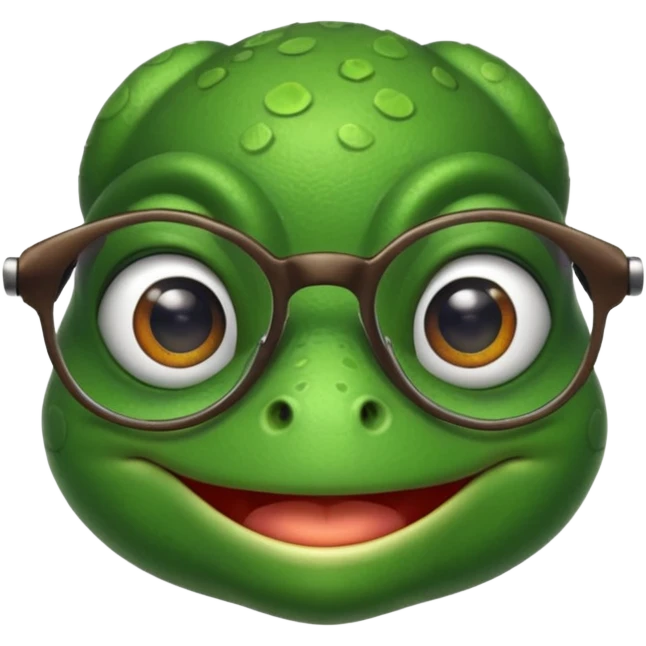 kid frog with eye glass emoji