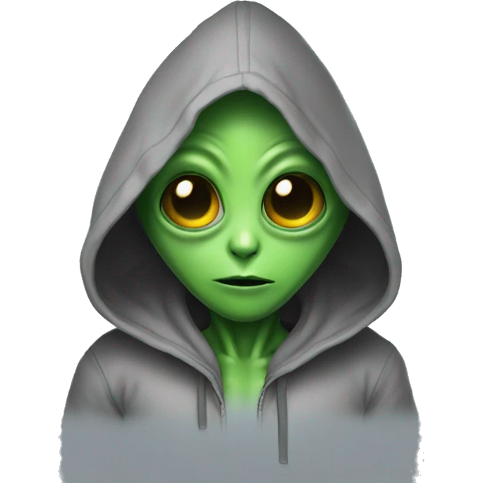 Alien wearing a Hoody emoji