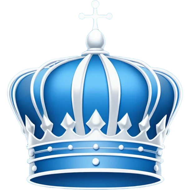 side view of a plain blue blueprint plan with a simple sketch of a crown in white lines emoji
