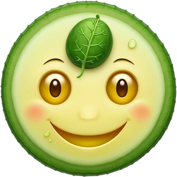 smiley face with cucumbers as eyes emoji
