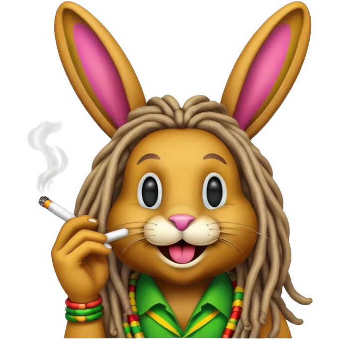 rasta easter bunny smoking emoji