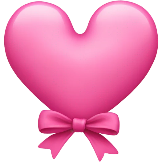 Heart with bow pink emoji