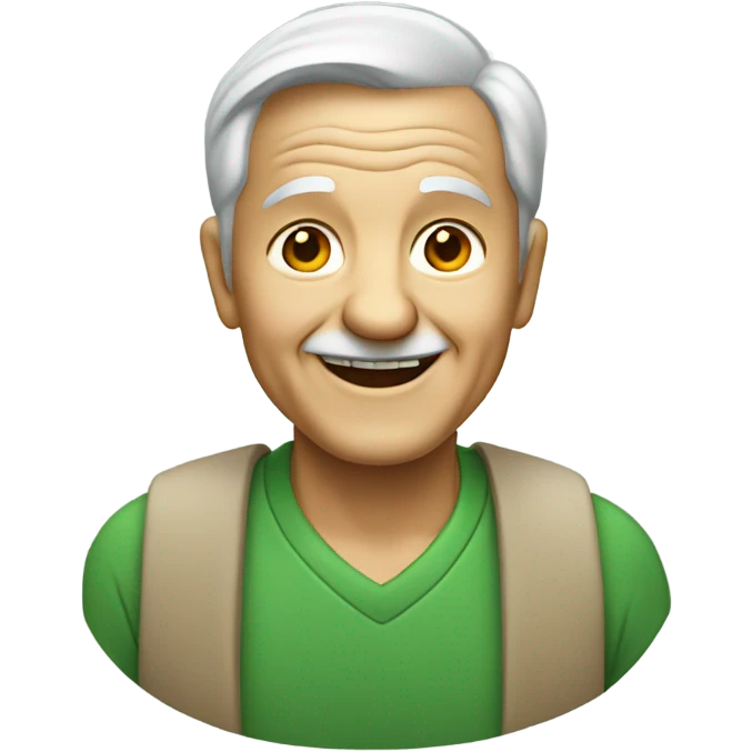 smiling old man in green emoji