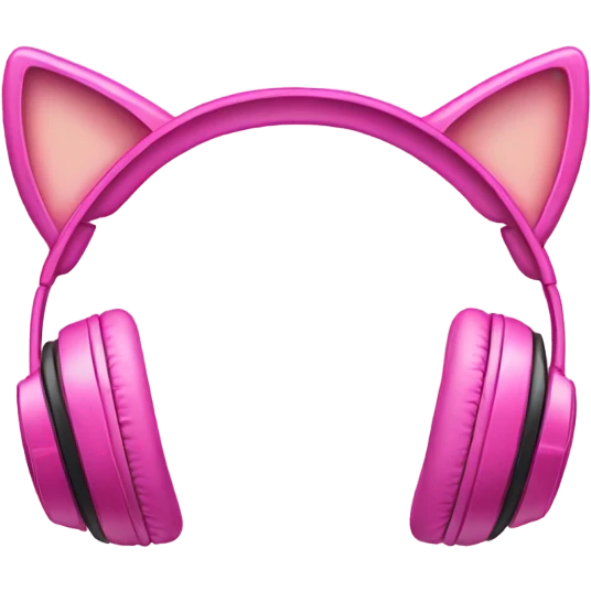 Pink headphones with cat ears emoji