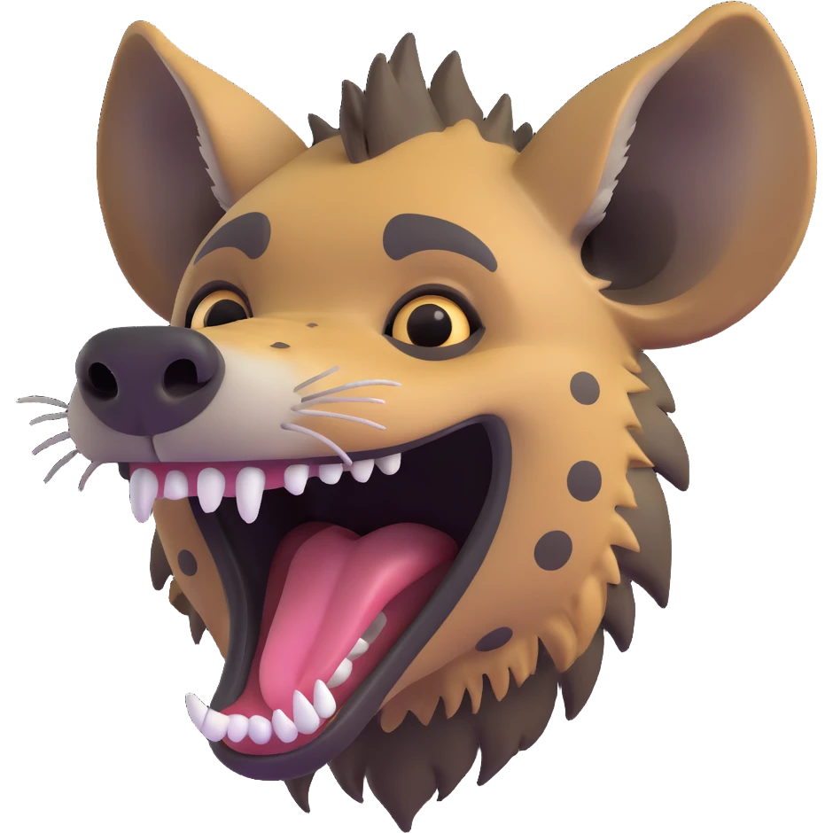 hyena laughing with mouth open emoji