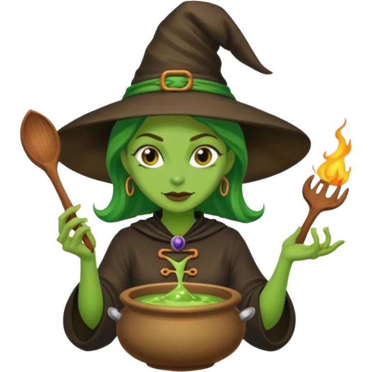 green witch cooking potion emoji