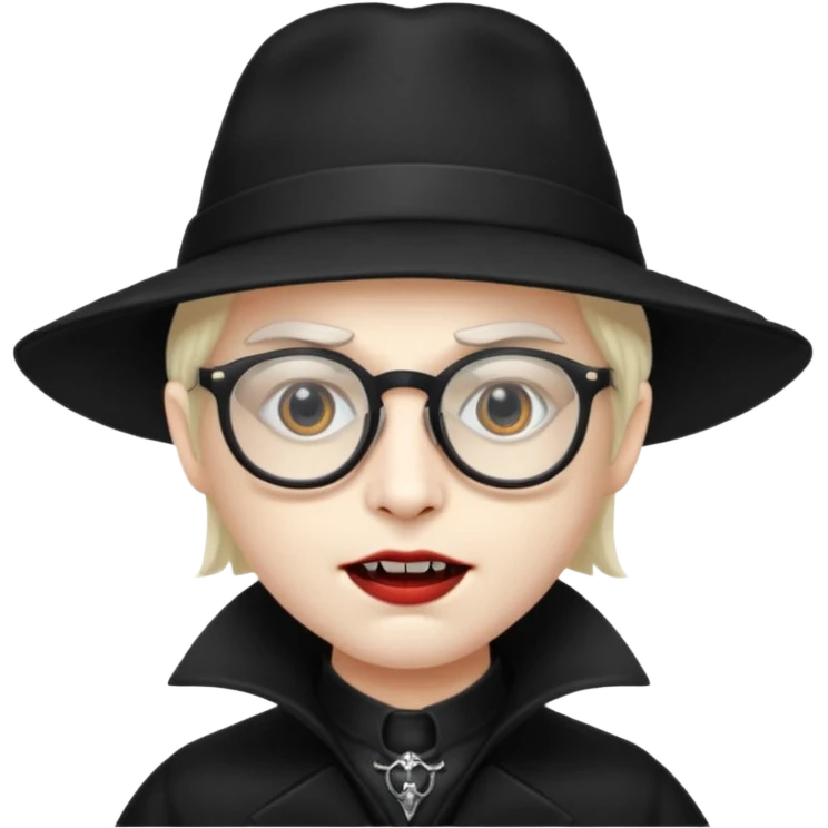 
vampire with hat and glasses emoji