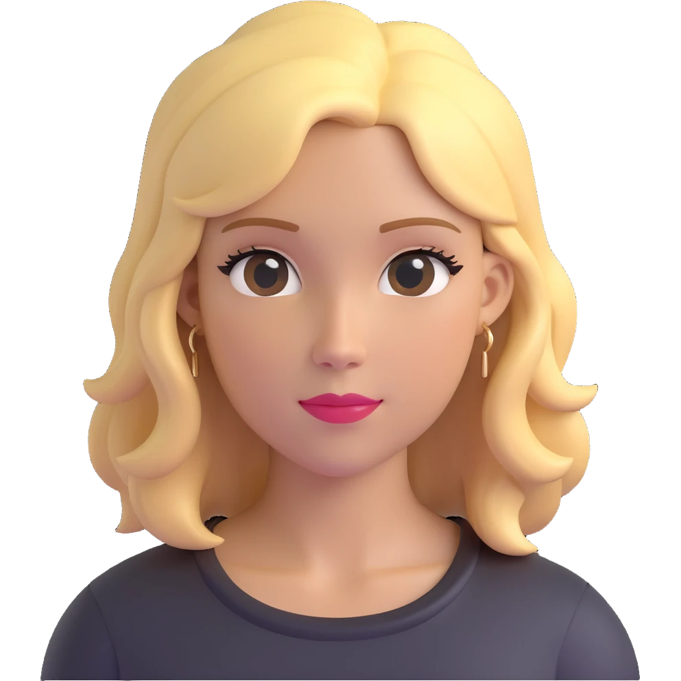 female with blonde hair and highlights emoji