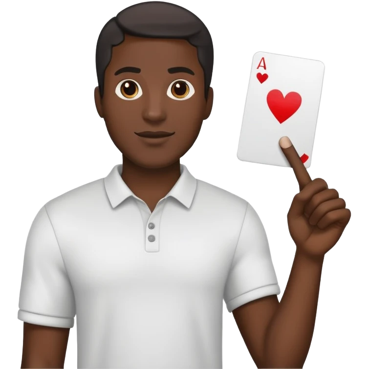 black man holding a card up in one hand emoji