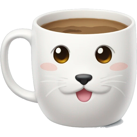 Mug with cute cat face on emoji