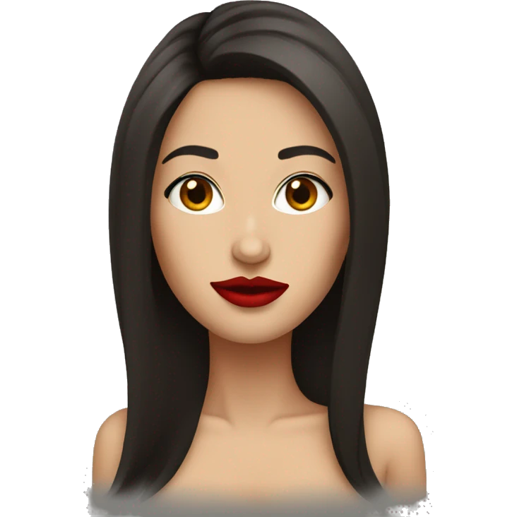 Brunette with red lips emoji