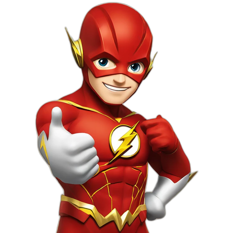 The Flash drop Dc comics giving a thumbs up from justice league emoji