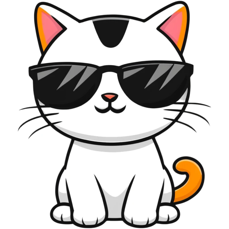 cool cat wearing sunglasses emoji