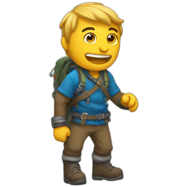 Grimpeur sur montagne emoji