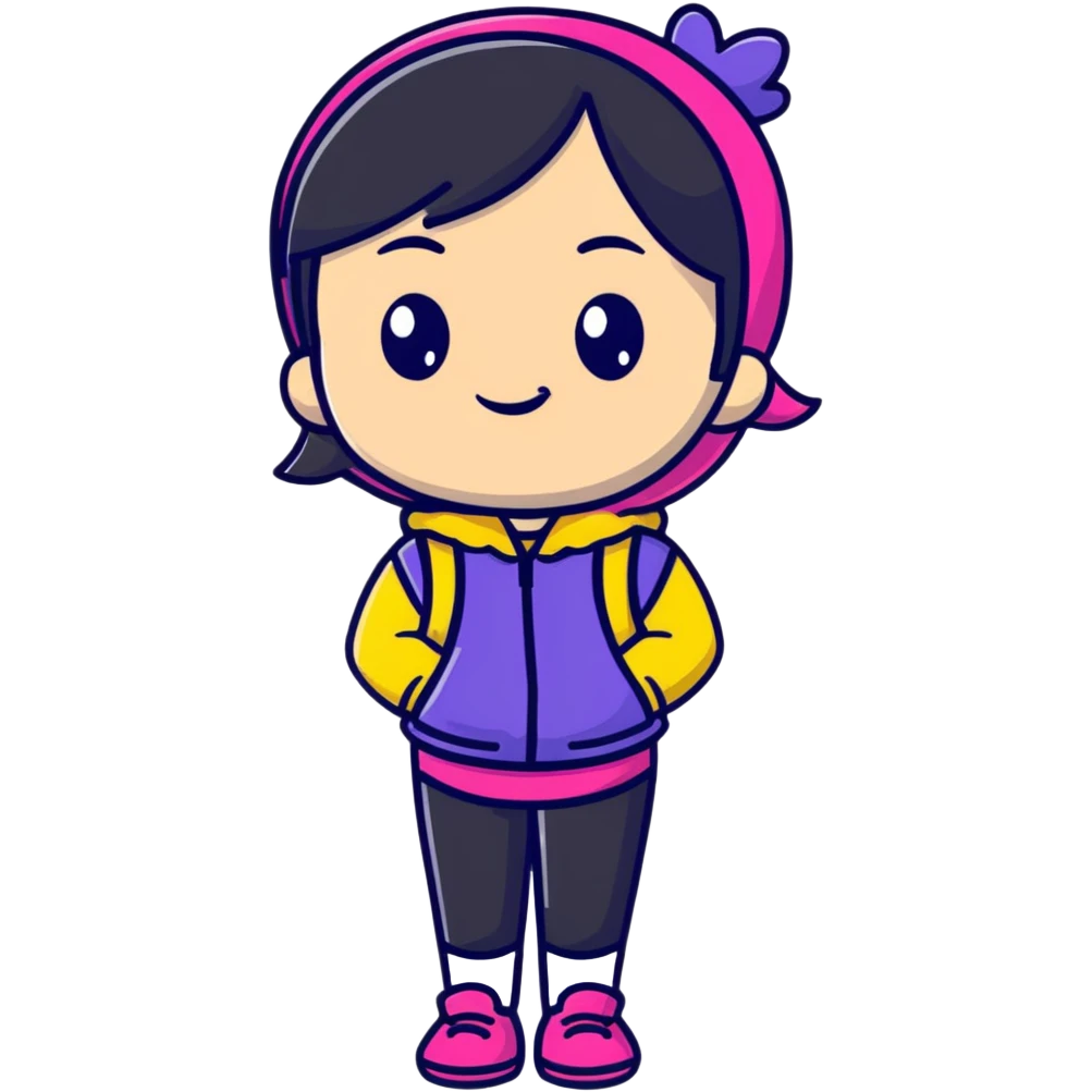 A friendly female character named Elma with colorful outfit emoji