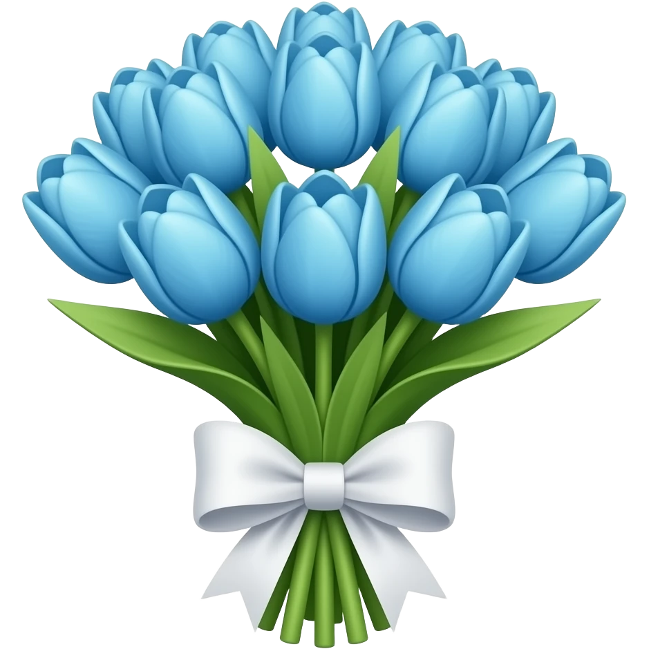 beautiful light blue tulip bouquet with bows most beautiful emoji