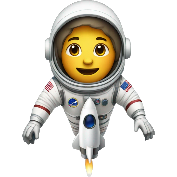 astronaut riding rocket emoji
