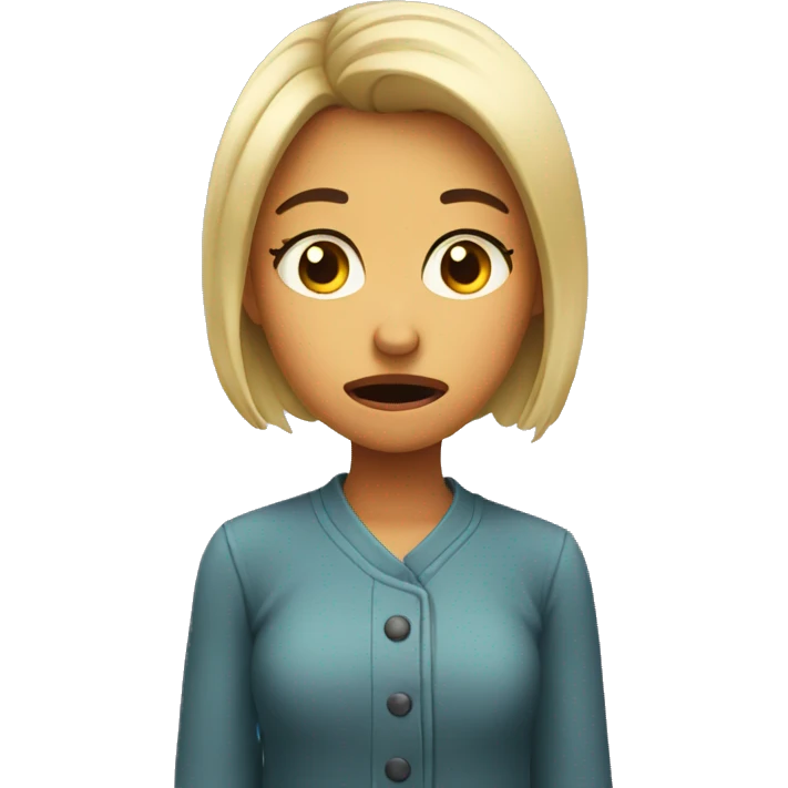 girl making disgusted face emoji