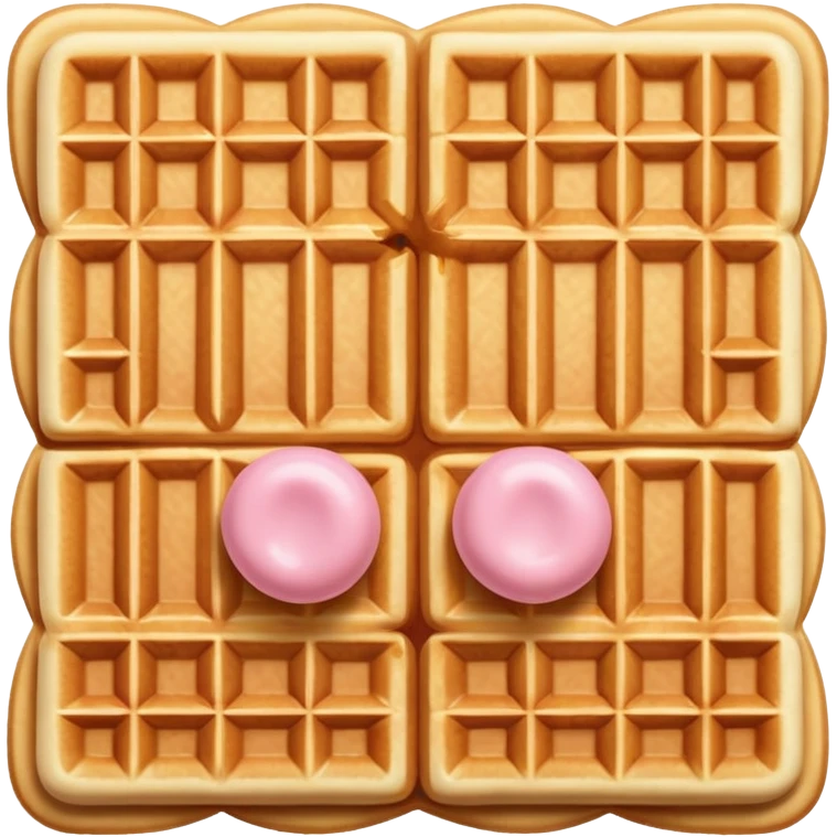 Pale pink square fat waffles  emoji