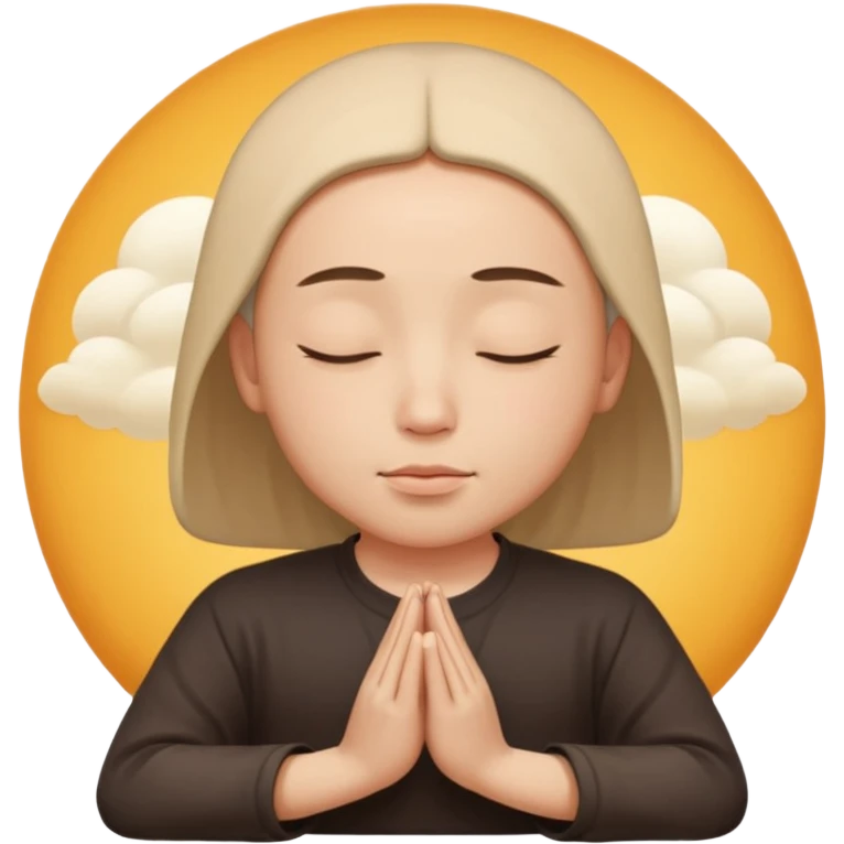 content face typing, eyes closed in a meditative, zen state emoji