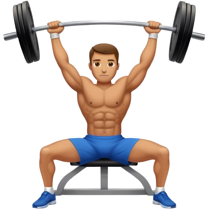 A guy doing flat-benchpress emoji