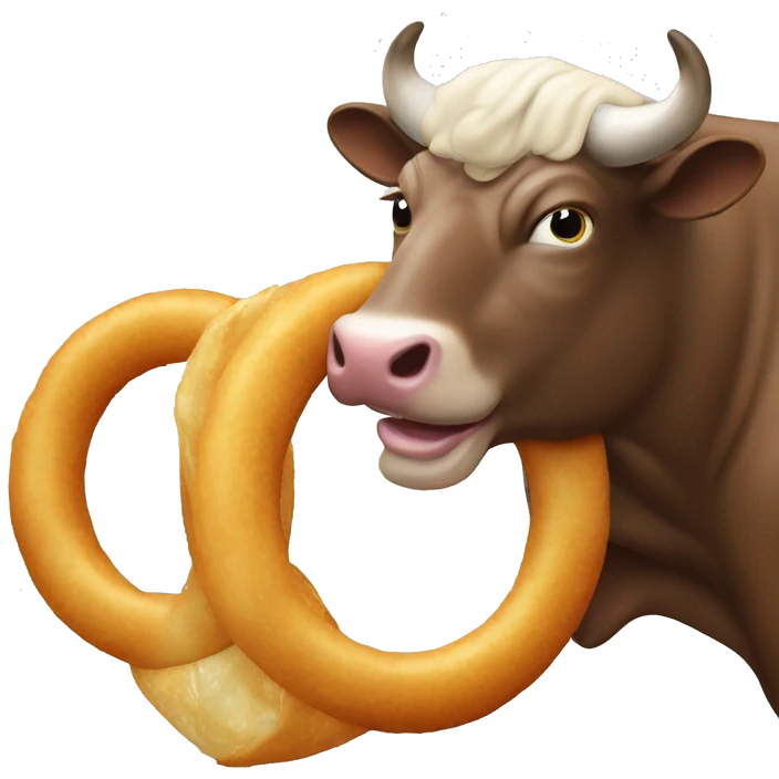 Bull with onion ring hook  emoji