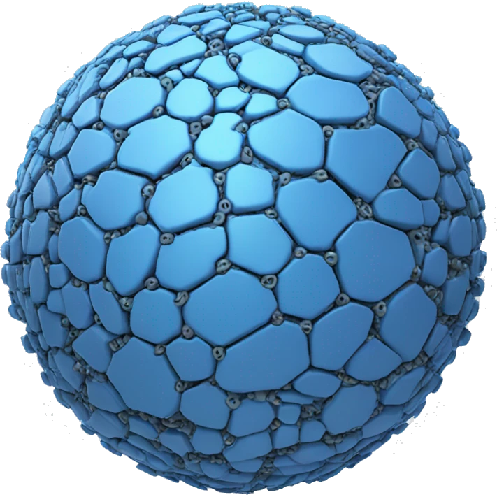 AI neural network, blue globe-like emoji